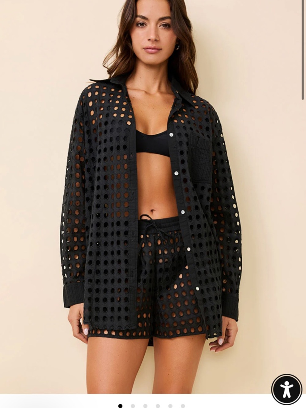 Oxford Tunic Classic Eyelet Noir